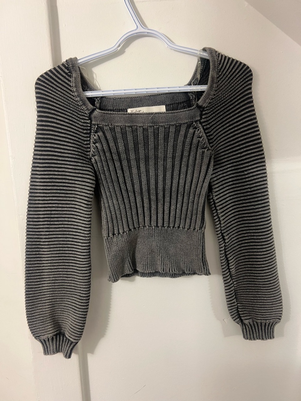 Vintage Gray Ribbed “Knight” Sweater